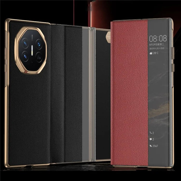 For Huawei Mate XT Ultimate Case View Window PU Leather+PC Phone Cover