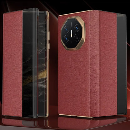 For Huawei Mate XT Ultimate Case View Window PU Leather+PC Phone Cover