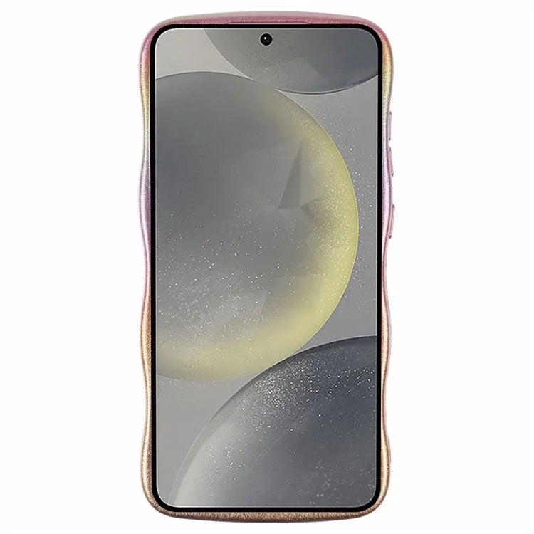 For Samsung Galaxy S24 Case Curly Shape Love Heart TPU Phone Cover Iridescent Gradient