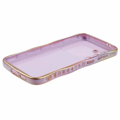 For Samsung Galaxy S24 Case Curly Shape Love Heart TPU Phone Cover Iridescent Gradient