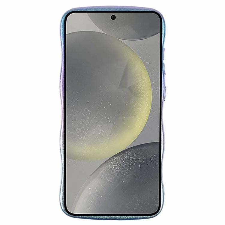 For Samsung Galaxy S24 Case Curly Shape Love Heart TPU Phone Cover Iridescent Gradient
