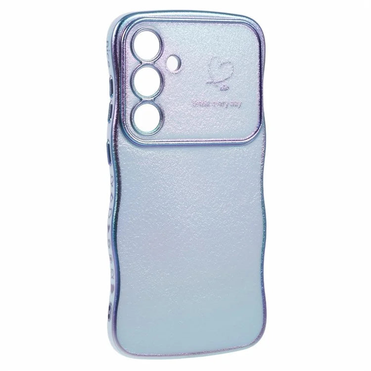 For Samsung Galaxy S24 Case Curly Shape Love Heart TPU Phone Cover Iridescent Gradient