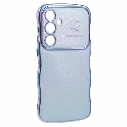 For Samsung Galaxy S24 Case Curly Shape Love Heart TPU Phone Cover Iridescent Gradient