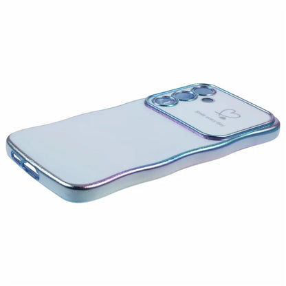 For Samsung Galaxy S24 Case Curly Shape Love Heart TPU Phone Cover Iridescent Gradient