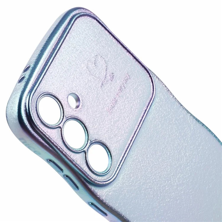 For Samsung Galaxy S24 Case Curly Shape Love Heart TPU Phone Cover Iridescent Gradient