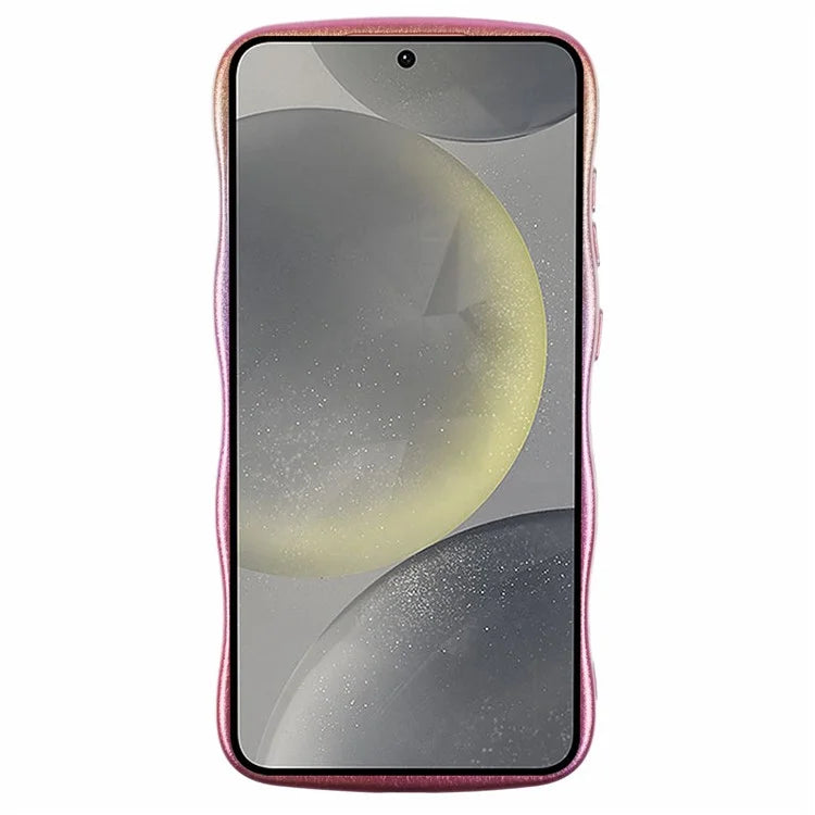 For Samsung Galaxy S24 Case Curly Shape Love Heart TPU Phone Cover Iridescent Gradient
