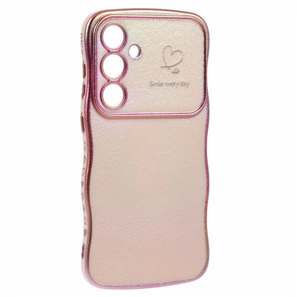 For Samsung Galaxy S24 Case Curly Shape Love Heart TPU Phone Cover Iridescent Gradient