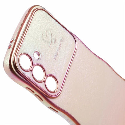 For Samsung Galaxy S24 Case Curly Shape Love Heart TPU Phone Cover Iridescent Gradient