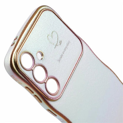 For Samsung Galaxy S24 Case Curly Shape Love Heart TPU Phone Cover Iridescent Gradient