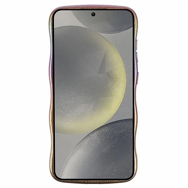 For Samsung Galaxy S24 Case Curly Shape Love Heart TPU Phone Cover Iridescent Gradient