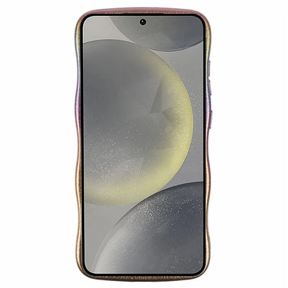 For Samsung Galaxy S24 Case Curly Shape Love Heart TPU Phone Cover Iridescent Gradient