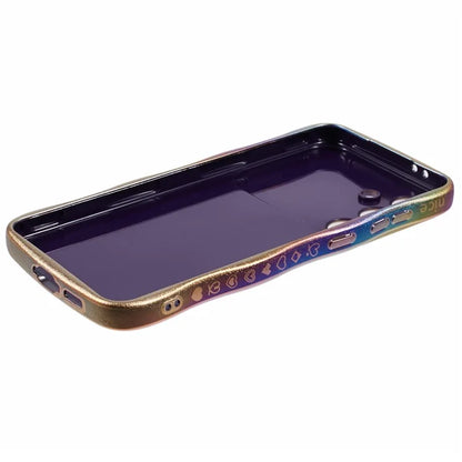 For Samsung Galaxy S24 Case Curly Shape Love Heart TPU Phone Cover Iridescent Gradient