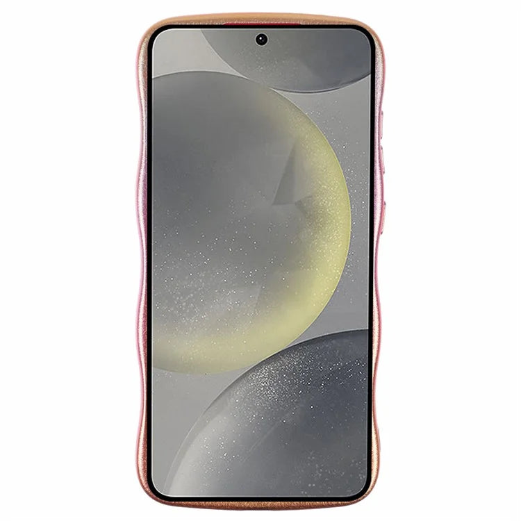 For Samsung Galaxy S24 Case Curly Shape Love Heart TPU Phone Cover Iridescent Gradient