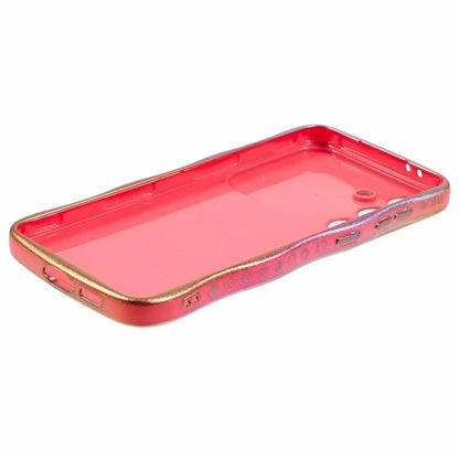 For Samsung Galaxy S24 Case Curly Shape Love Heart TPU Phone Cover Iridescent Gradient