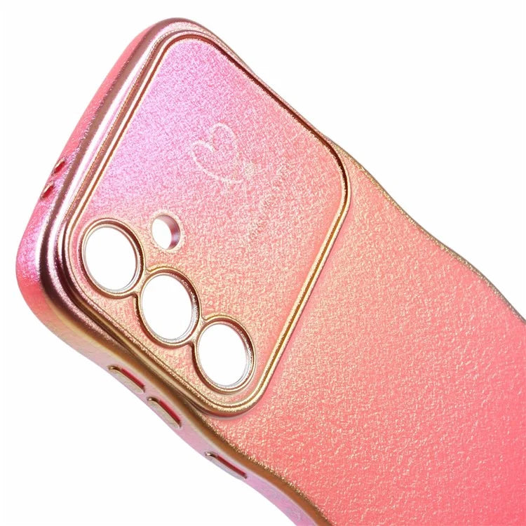 For Samsung Galaxy S24 Case Curly Shape Love Heart TPU Phone Cover Iridescent Gradient