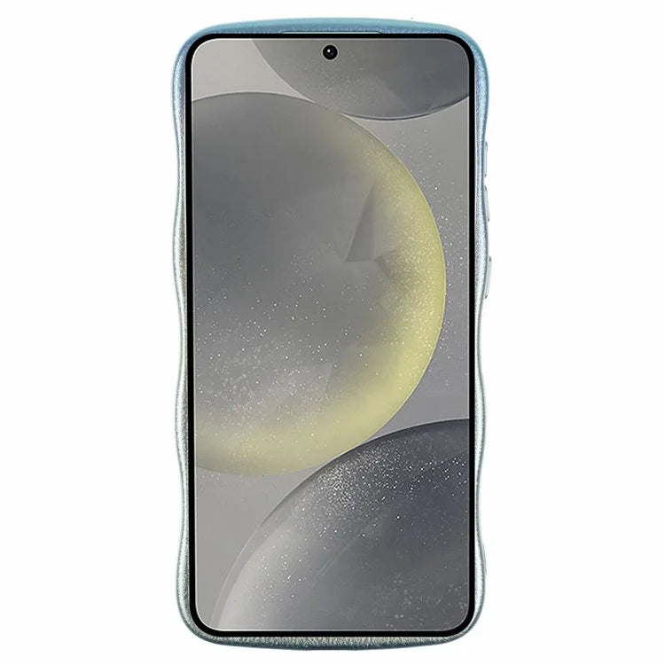 For Samsung Galaxy S24 Case Curly Shape Love Heart TPU Phone Cover Iridescent Gradient