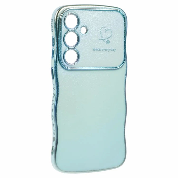 For Samsung Galaxy S24 Case Curly Shape Love Heart TPU Phone Cover Iridescent Gradient