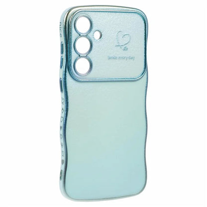 For Samsung Galaxy S24 Case Curly Shape Love Heart TPU Phone Cover Iridescent Gradient