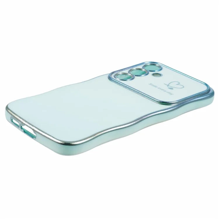For Samsung Galaxy S24 Case Curly Shape Love Heart TPU Phone Cover Iridescent Gradient