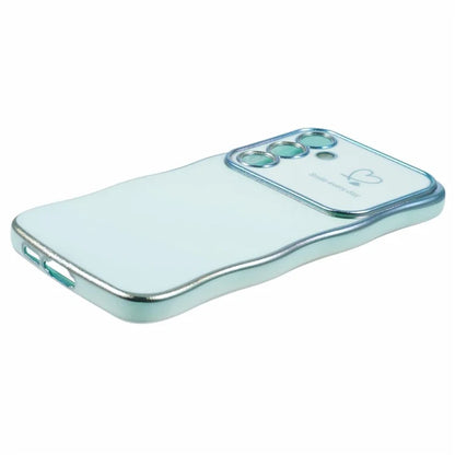 For Samsung Galaxy S24 Case Curly Shape Love Heart TPU Phone Cover Iridescent Gradient