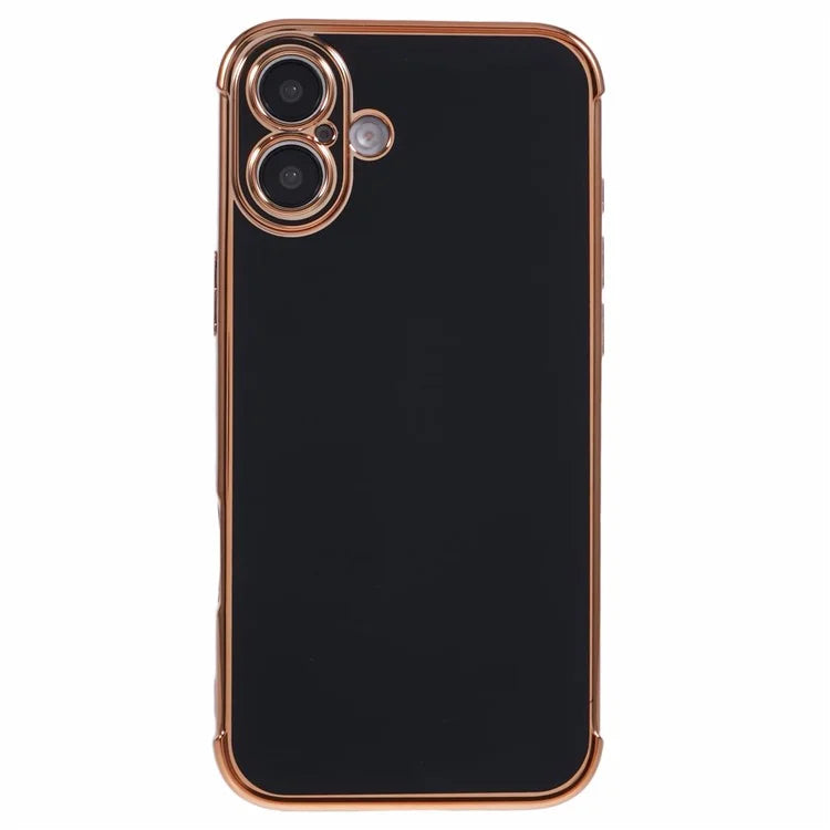 For iPhone 16 Plus Case Electroplated Frame TPU Soft Phone Cover