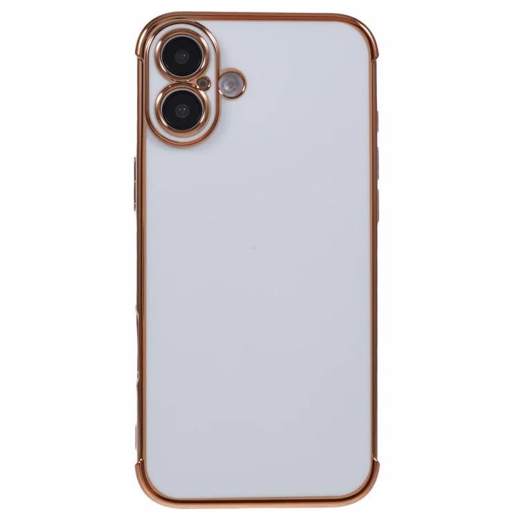 For iPhone 16 Plus Case Electroplated Frame TPU Soft Phone Cover