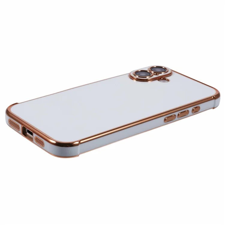 For iPhone 16 Plus Case Electroplated Frame TPU Soft Phone Cover
