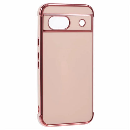 For Google Pixel 8a Case Electroplated Frame TPU Soft Phone Cover - Pink