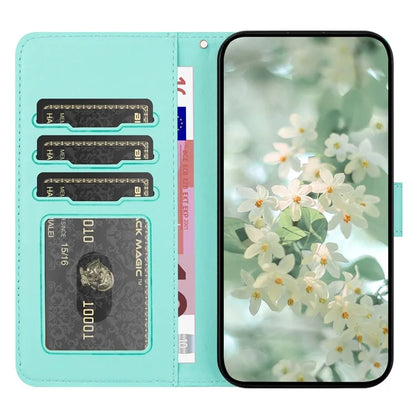 For Samsung Galaxy A55 5G Case Flower Imprint Leather Flip Wallet Phone Cover with Wrist Strap