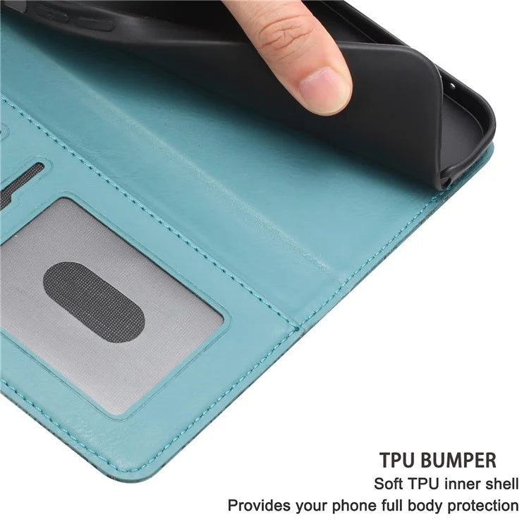 For Samsung Galaxy A55 5G Case Flower Imprint Leather Flip Wallet Phone Cover with Wrist Strap