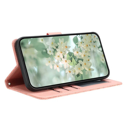 For Samsung Galaxy A54 5G Case Flower Imprint Leather Flip Wallet Phone Cover with Wrist Strap