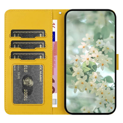 For Samsung Galaxy A54 5G Case Flower Imprint Leather Flip Wallet Phone Cover with Wrist Strap