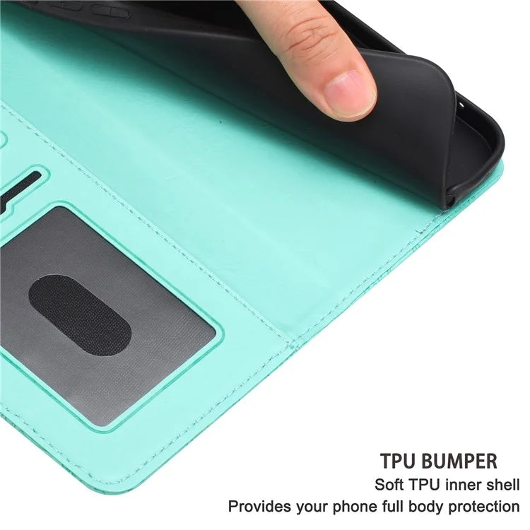 For Samsung Galaxy A54 5G Case Flower Imprint Leather Flip Wallet Phone Cover with Wrist Strap