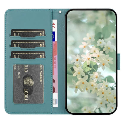 For Samsung Galaxy A54 5G Case Flower Imprint Leather Flip Wallet Phone Cover with Wrist Strap