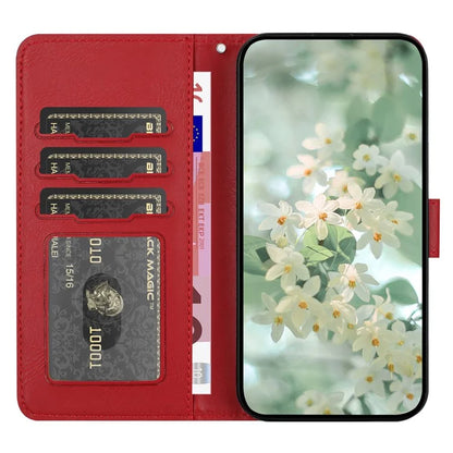 For Samsung Galaxy S24 FE Case Flower Imprint Leather Flip Wallet Phone Cover with Wrist Strap