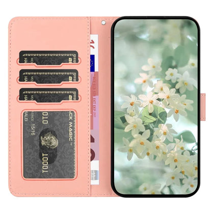 For Samsung Galaxy S23 Case Flower Imprint Leather Flip Wallet Phone Cover with Wrist Strap