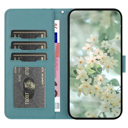For Samsung Galaxy S23 Ultra Case Flower Imprint Leather Flip Wallet Phone Cover with Wrist Strap