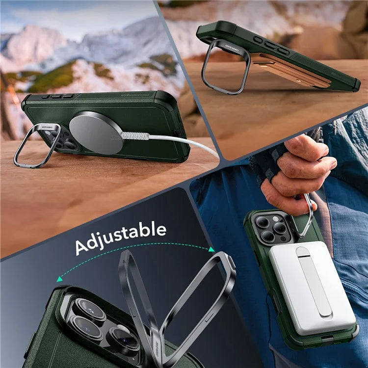 ESR For iPhone 16 Pro Case Compatible with MagSafe PC+TPU Lens Frame Kickstand Phone Cover