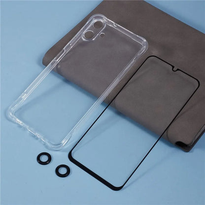 For Samsung Galaxy A06 Case TPU Phone Cover with Screen Protector + Camera Lens Film