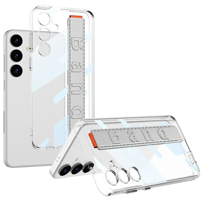 GKK For Samsung Galaxy S24+ Clear Case Anti-Drop TPU+PC Phone Cover with Silicone Hand Strap