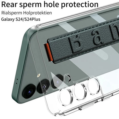 GKK For Samsung Galaxy S24+ Clear Case Anti-Drop TPU+PC Phone Cover with Silicone Hand Strap