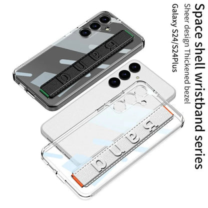 GKK For Samsung Galaxy S24+ Clear Case Anti-Drop TPU+PC Phone Cover with Silicone Hand Strap