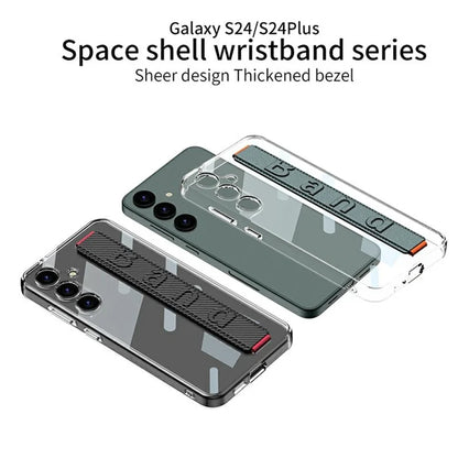 GKK For Samsung Galaxy S24+ Clear Case Anti-Drop TPU+PC Phone Cover with Silicone Hand Strap