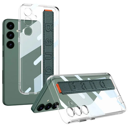 GKK For Samsung Galaxy S24+ Clear Case Anti-Drop TPU+PC Phone Cover with Silicone Hand Strap