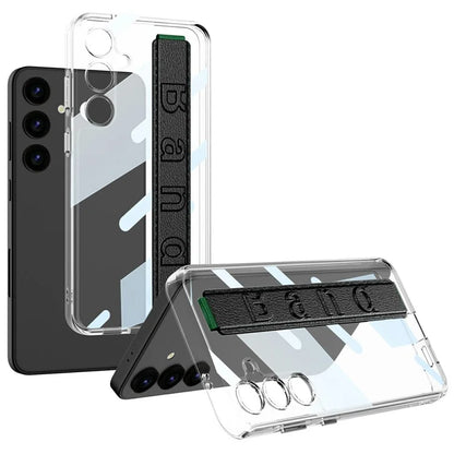 GKK For Samsung Galaxy S24+ Clear Case Anti-Drop TPU+PC Phone Cover with Silicone Hand Strap