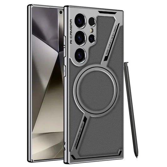 GKK For Samsung Galaxy S23 Ultra Case Compatible with MagSafe Anti-Scratch PC+TPU+PU Phone Cover