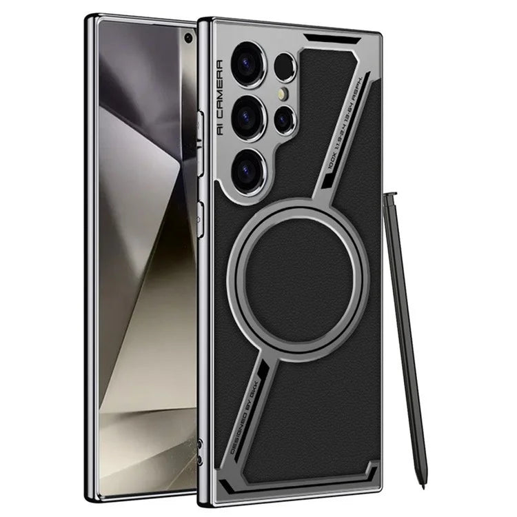 GKK For Samsung Galaxy S23 Ultra Case Compatible with MagSafe Anti-Scratch PC+TPU+PU Phone Cover