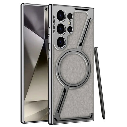GKK For Samsung Galaxy S23 Ultra Case Compatible with MagSafe Anti-Scratch PC+TPU+PU Phone Cover