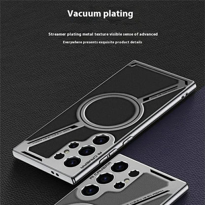 GKK For Samsung Galaxy S24 Ultra Case Compatible with MagSafe Anti-Scratch PC+TPU+PU Phone Cover