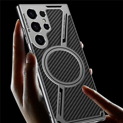 GKK For Samsung Galaxy S24 Ultra Case Compatible with MagSafe Anti-Scratch PC+TPU+PU Phone Cover